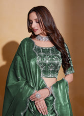 Swank Looking Lehenga Choli in Green Colour